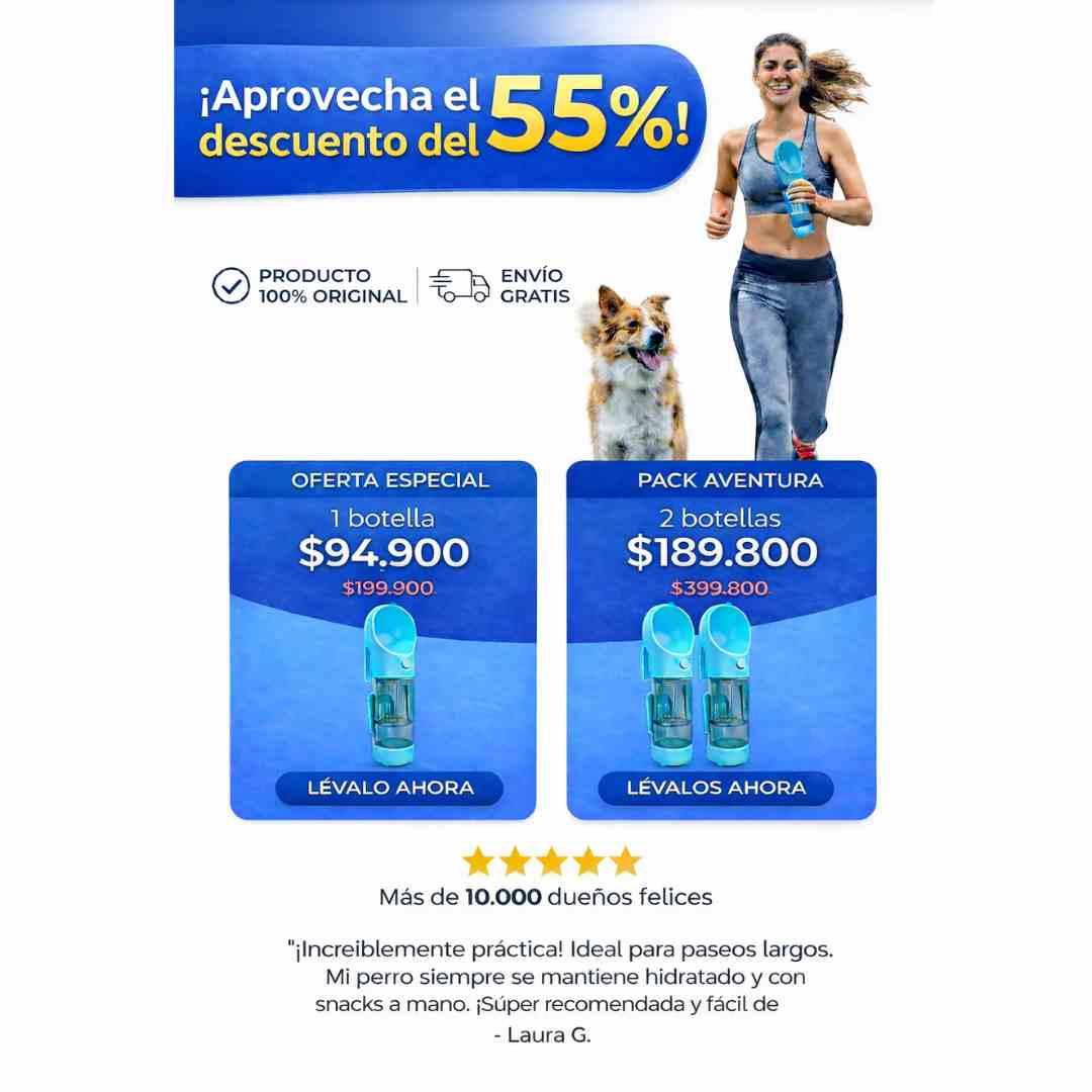 HydraWalk 3en1 – Agua, comida y limpieza en cada paseo 🚶♂️🐕