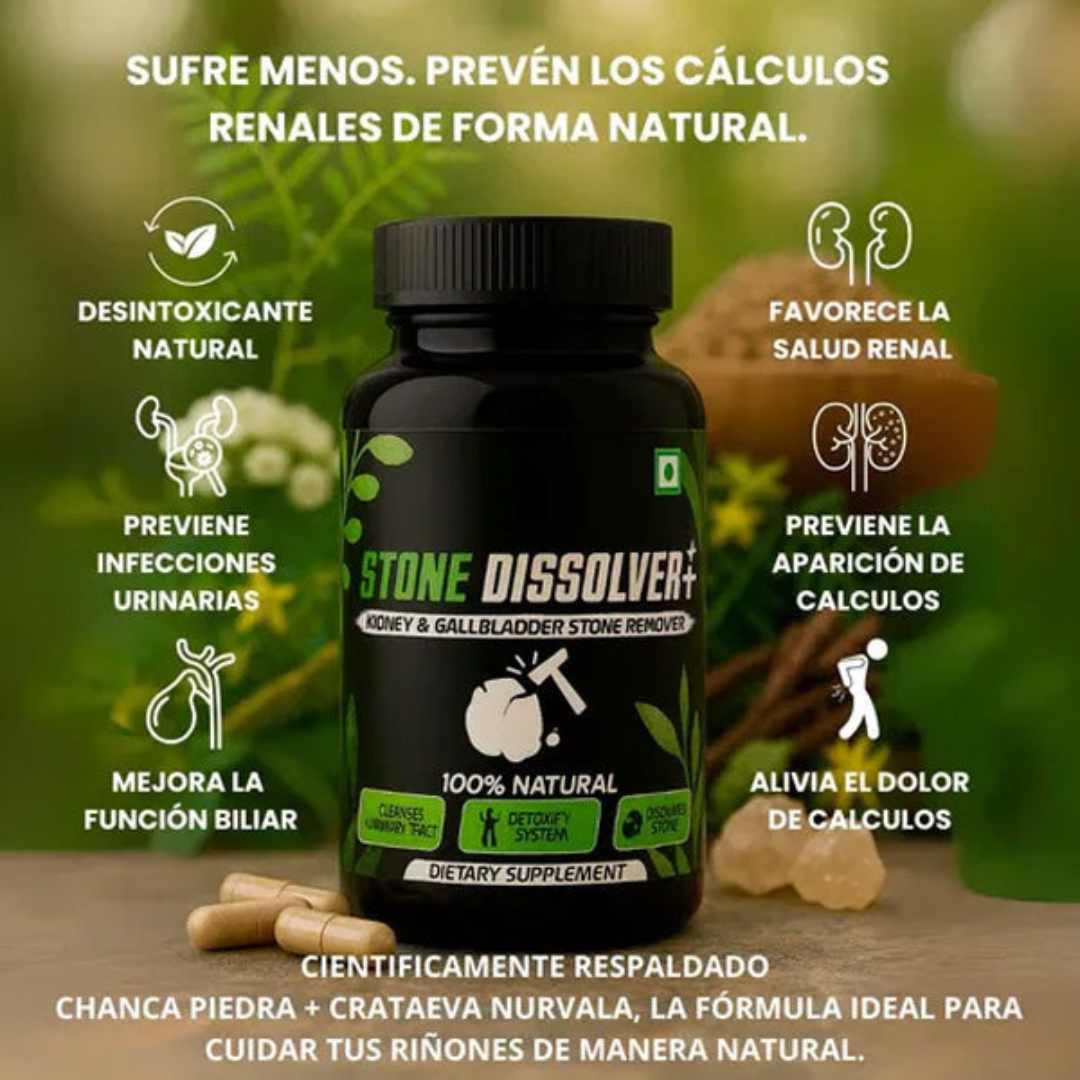 Stone Dissolver™ x 20 Cápsulas – Riñones Limpios y Sin Dolor 💧