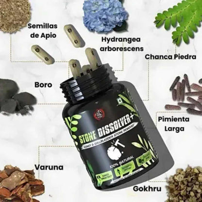 Stone Dissolver™ x 20 Cápsulas – Riñones Limpios y Sin Dolor 💧