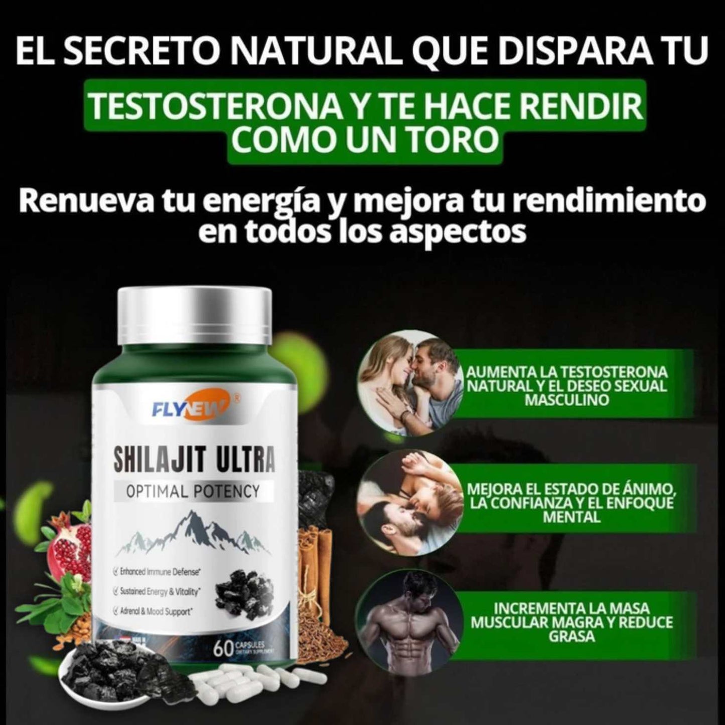 Shilajit Ultra Original™ x60 cápsulas – Energía y Vitalidad Diaria 🔥