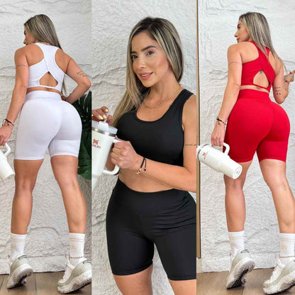 ✨ Combo Fit Pro: Short Realce + Top Push Up 🍑