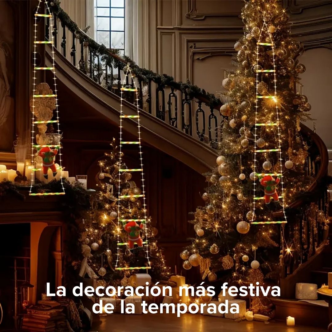 Papá Noel Escalador Iluminado™ – Magia navideña que todos admirarán 🎅