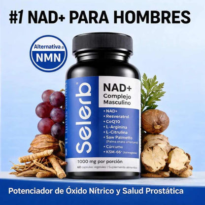 SELERD NAD+ For Men Complex (60 Cáps) – Vitalidad Masculina Total ⚡