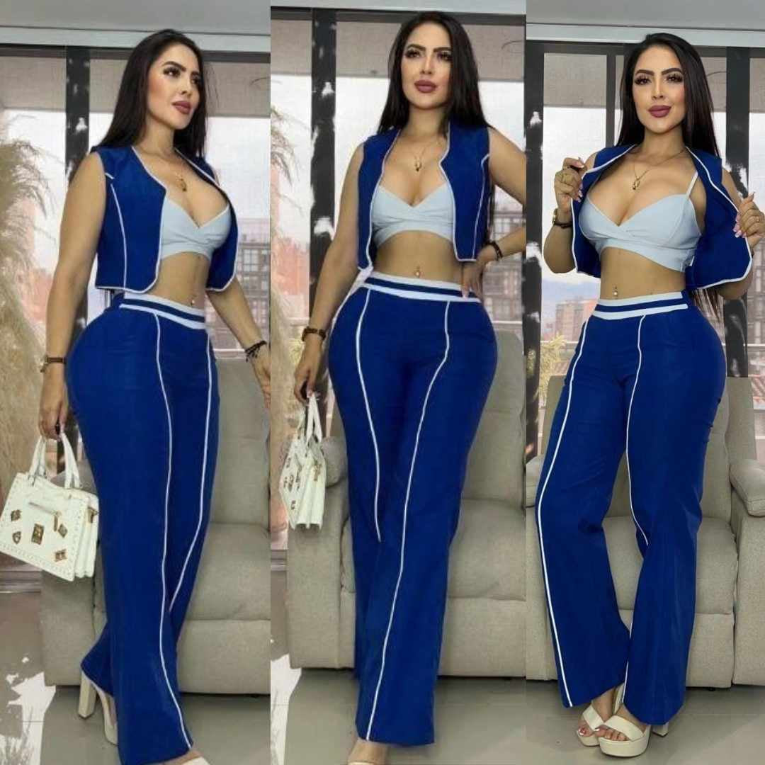 Conjunto Chaleco, Top y Pantalón – Tu Look Completo en Uno 👗