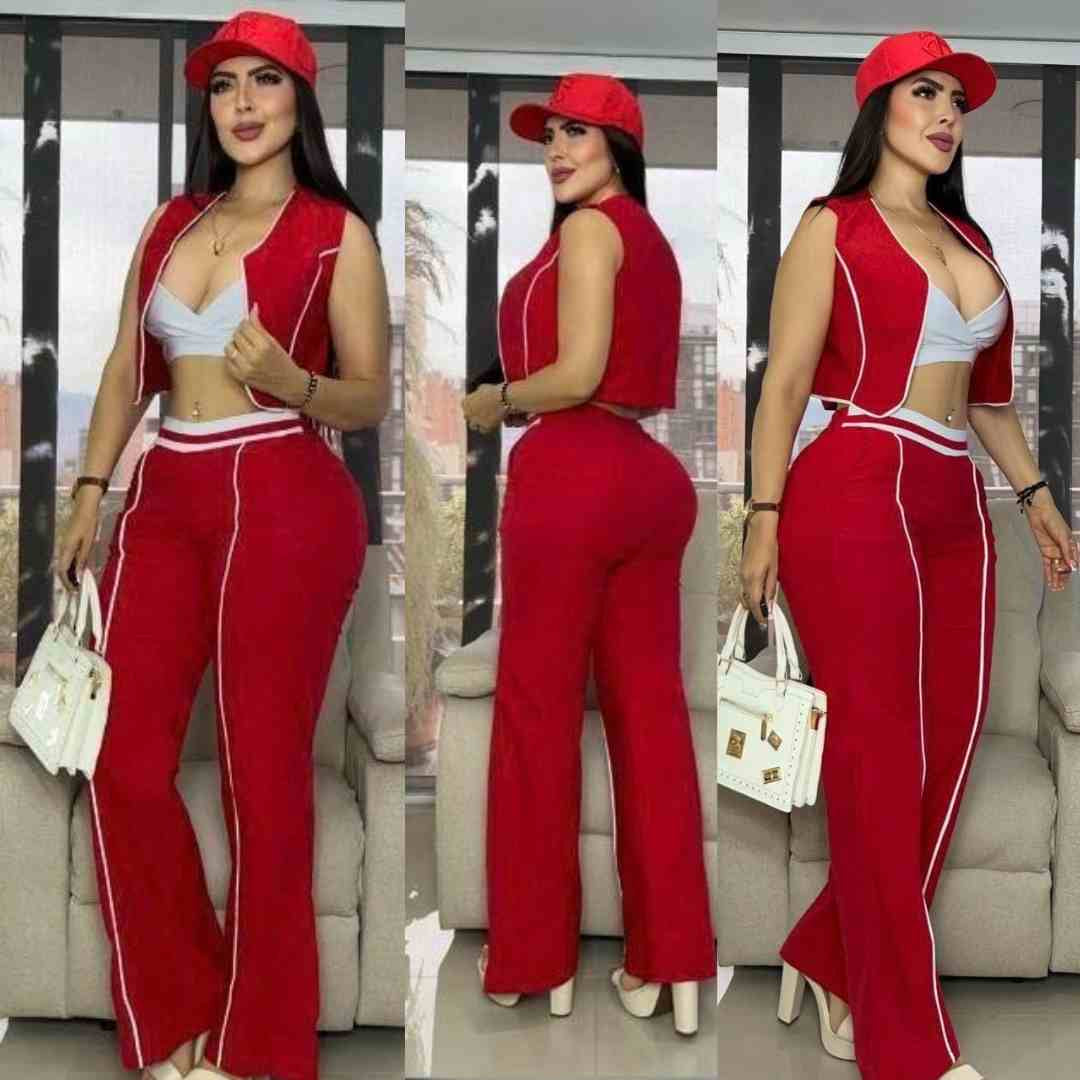Conjunto Chaleco, Top y Pantalón – Tu Look Completo en Uno 👗