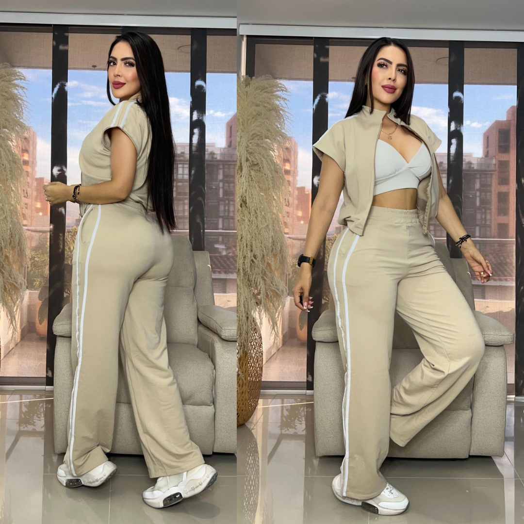 Conjunto Pantalón + Chaleco Burda Licrada👗