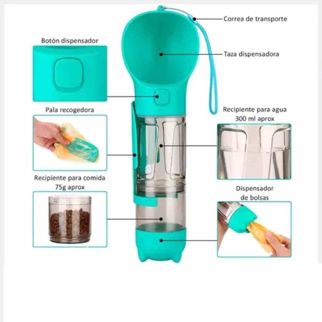 HydraWalk 3en1 – Agua, comida y limpieza en cada paseo 🚶‍♂️🐕