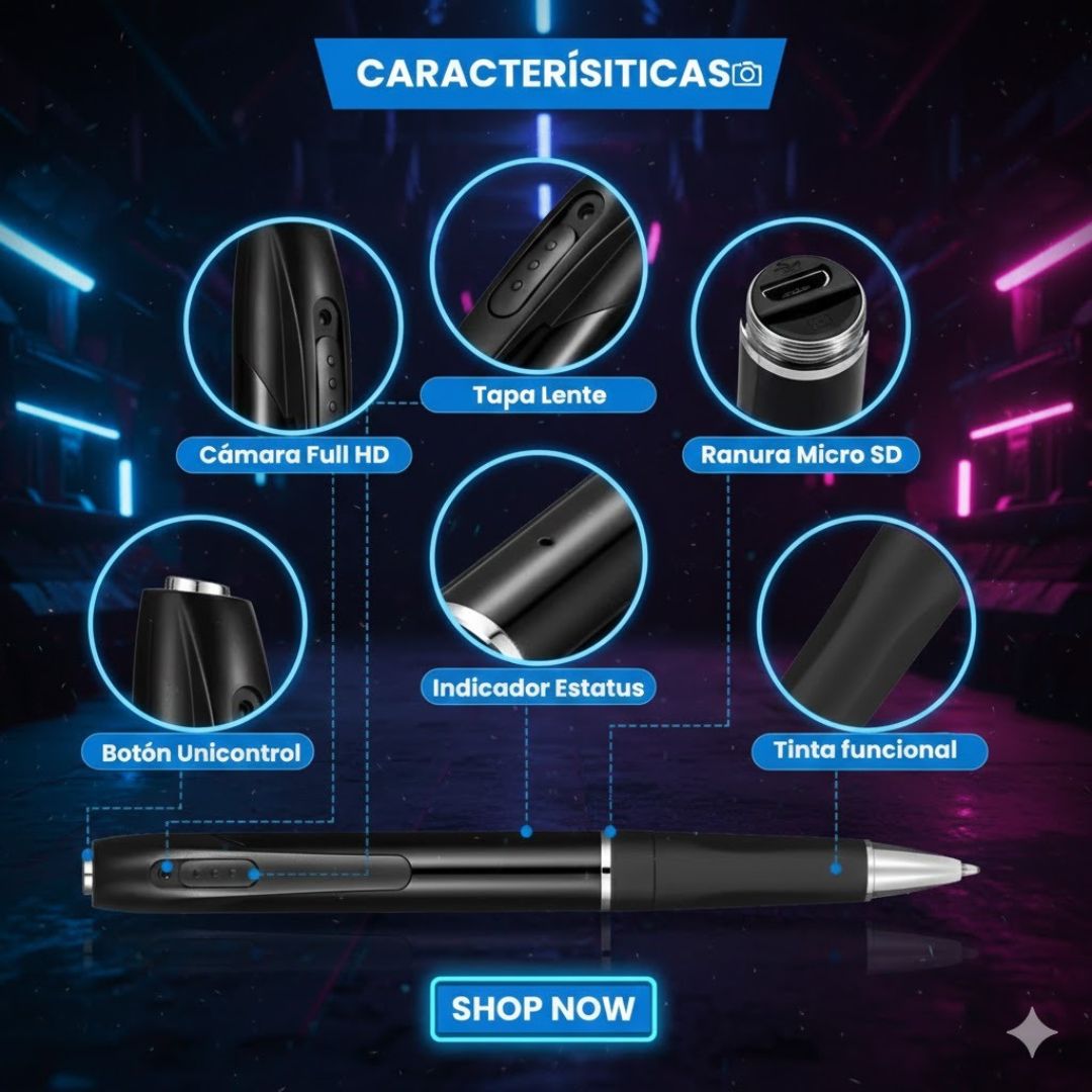 Bolígrafo Espía con Cámara Oculta HD
