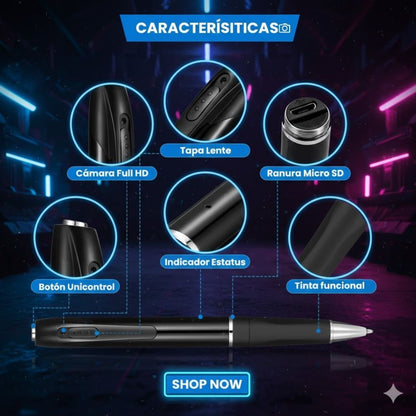 Bolígrafo Espía con Cámara Oculta HD