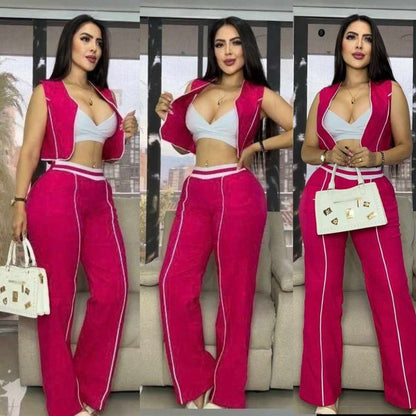 Conjunto Chaleco, Top y Pantalón – Tu Look Completo en Uno 👗