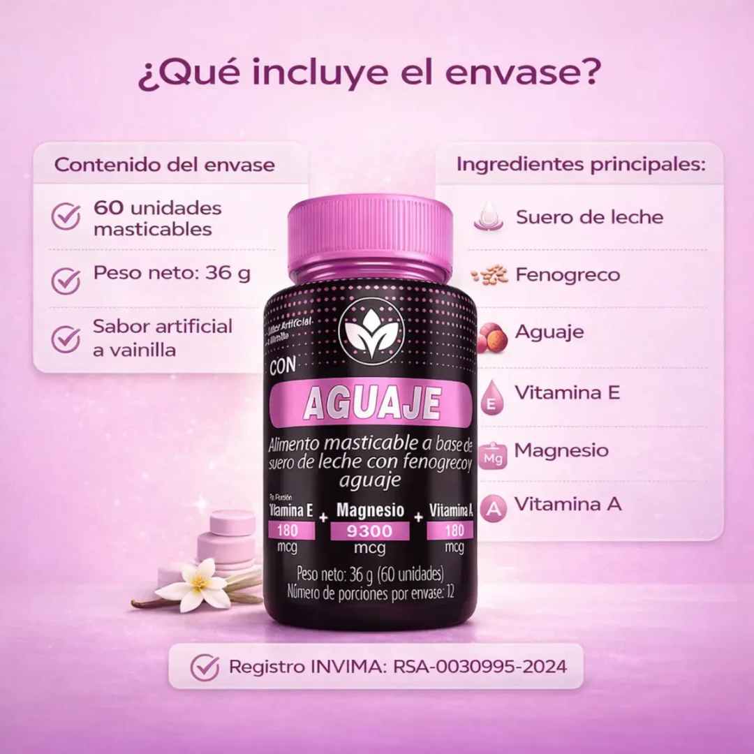 Vitalcom con Aguaje x 60 Cápsulas — Para la mujer que ya es hora de cuidarse 🌸