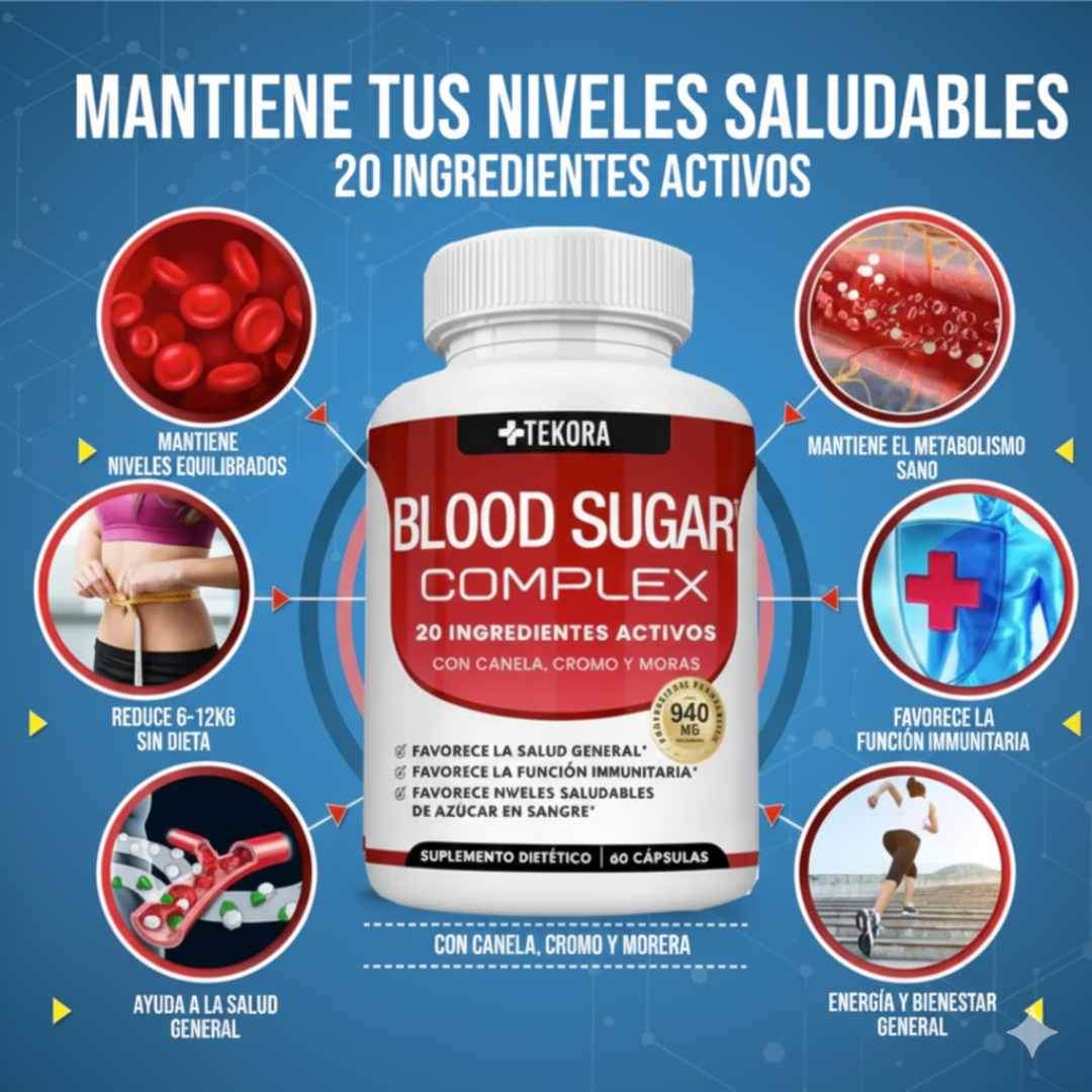 🧬Blood Sugar Complex: Ayuda a regular tu glucosa 🩸y ayuda a eliminar las bacterias del hígado