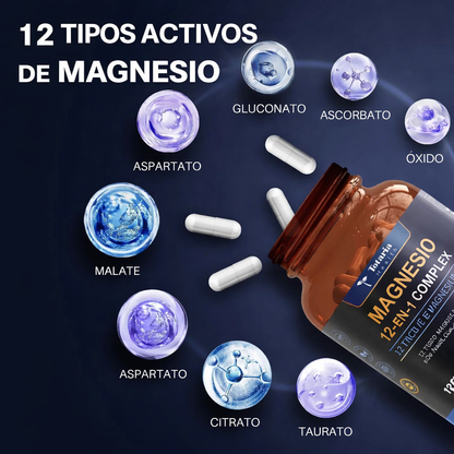 Magnesium 12-in-1 Complex 700mg – Bienestar Total en 120 Cápsulas ⚡