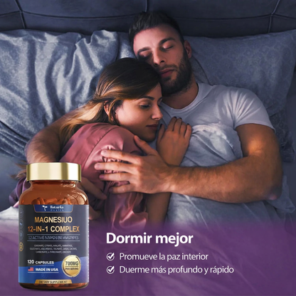 Magnesium 12-in-1 Complex 700mg – Bienestar Total en 120 Cápsulas ⚡